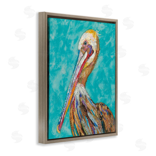 Stupell Industries Lisa Morales | Bold Pelican Bird Varied Collage Pattern Stripes Wall Art