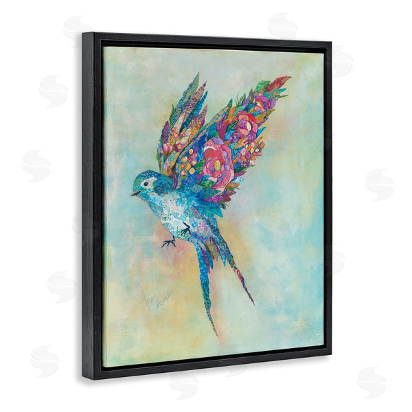 Stupell Industries Lisa Morales | Botanical Swallow Floral Blossom Wings Bird Painting Wall Art