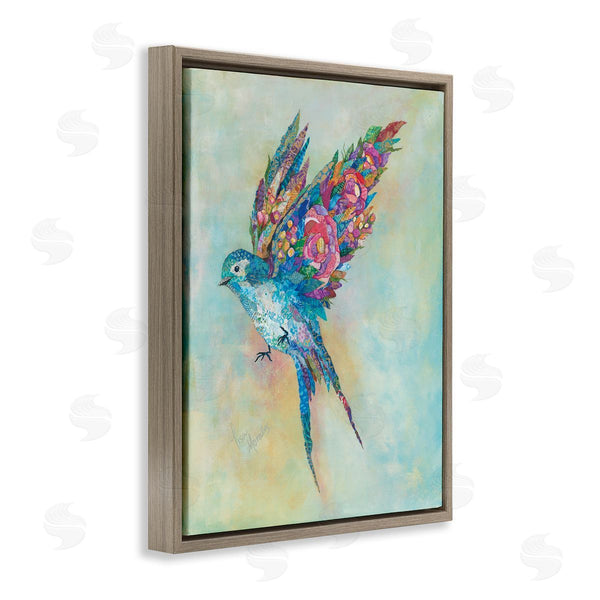 Stupell Industries Lisa Morales | Botanical Swallow Floral Blossom Wings Bird Painting Wall Art