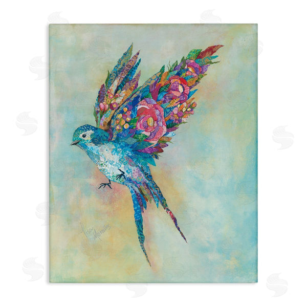 stupell industries Lisa Morales | Botanical Swallow Floral Blossom Wings Bird Painting Wall Art