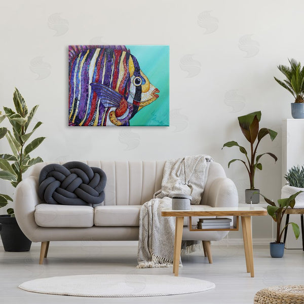 Stupell Industries Lisa Morales | Broad Fin Varied Layered Stripes Aquatic Fish Design Wall Art