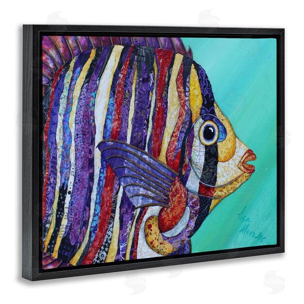 Stupell Industries Lisa Morales | Broad Fin Varied Layered Stripes Aquatic Fish Design Wall Art