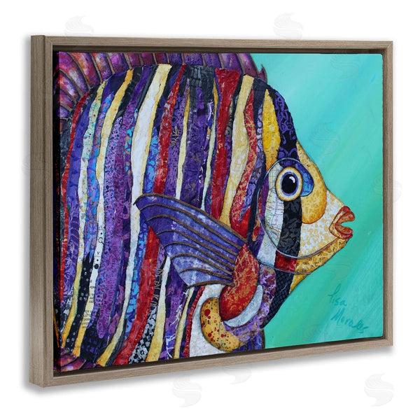 Stupell Industries Lisa Morales | Broad Fin Varied Layered Stripes Aquatic Fish Design Wall Art