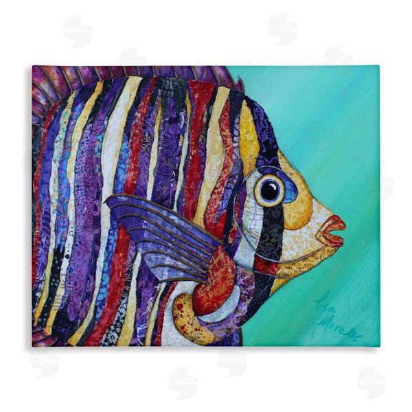stupell industries Lisa Morales | Broad Fin Varied Layered Stripes Aquatic Fish Design Wall Art