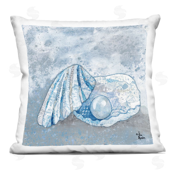 stupell industries Lisa Morales | Collage Patterned Clamshell Nautical Pearl Design Printed Throw Pillow