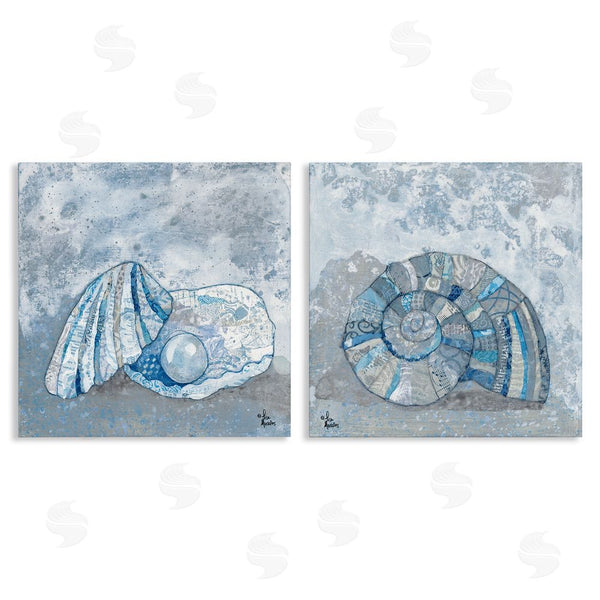 stupell industries Lisa Morales | Collage Patterned Seashells with Nautical Pearl Wall Art
