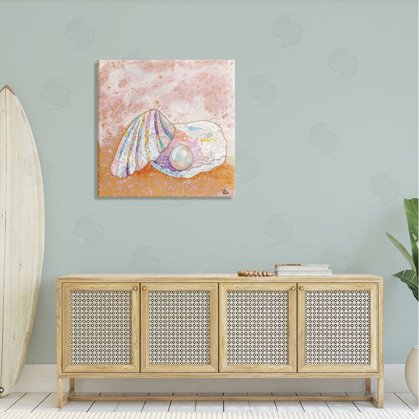 Stupell Industries Lisa Morales | Collaged Clam Shell Pearl Mixed Speckled Ephemera Wall Art