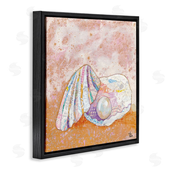 Stupell Industries Lisa Morales | Collaged Clam Shell Pearl Mixed Speckled Ephemera Wall Art
