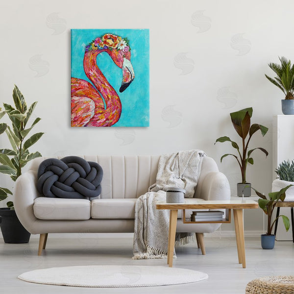 Stupell Industries Lisa Morales | Floral Flamingo Bird Bold Saturated Blossoms Collage Wall Art