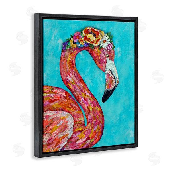 Stupell Industries Lisa Morales | Floral Flamingo Bird Bold Saturated Blossoms Collage Wall Art
