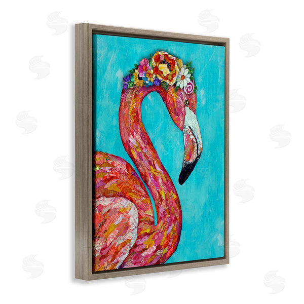 Stupell Industries Lisa Morales | Floral Flamingo Bird Bold Saturated Blossoms Collage Wall Art