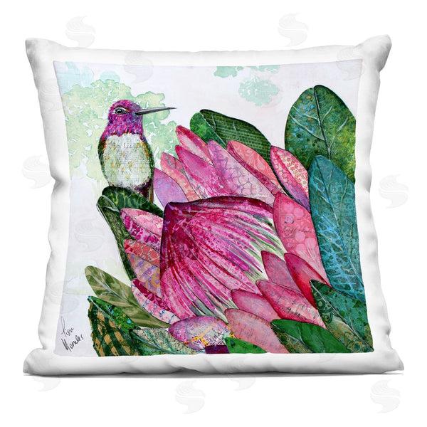stupell industries Lisa Morales | Hummingbird And Protea Printed Throw Pillow