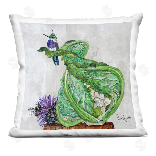stupell industries Lisa Morales | Hummingbird on Cauliflower Printed Throw Pillow