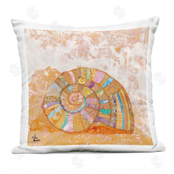 Stupell Industries Lisa Morales | Nautical Spiral Seashell Sea Life Printed Throw Pillow