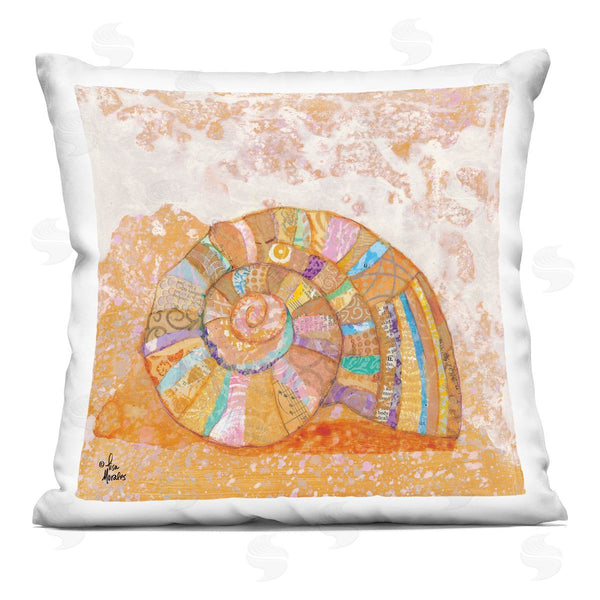 stupell industries Lisa Morales | Nautical Spiral Seashell Sea Life Printed Throw Pillow