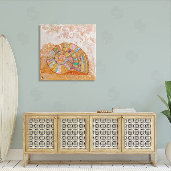 Stupell Industries Lisa Morales | Nautilus Sea Shell Various Collage Clipping Patterns Wall Art