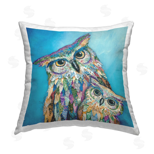 stupell industries Lisa Morales | Owl Family Abstract Pattern Printed Throw Pillow