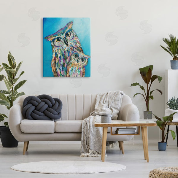 Stupell Industries Lisa Morales | Pair Wise Owls Varied Patterns Painting Collage Wall Art