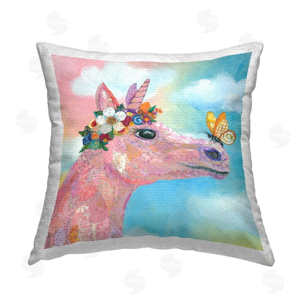 Stupell Industries Lisa Morales | Pastel Unicorn & Butterfly Clouds Printed Throw Pillow