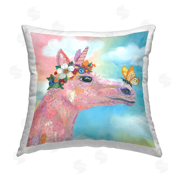 stupell industries Lisa Morales | Pastel Unicorn & Butterfly Clouds Printed Throw Pillow