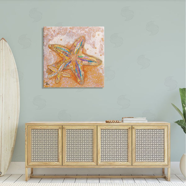 Stupell Industries Lisa Morales | Patterned Starfish Ocean Foam Layered Ephemera Collage Wall Art
