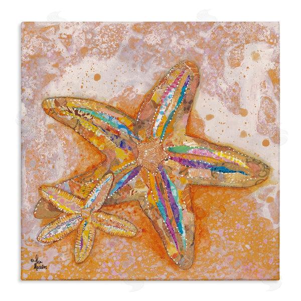 stupell industries Lisa Morales | Patterned Starfish Ocean Foam Layered Ephemera Collage Wall Art