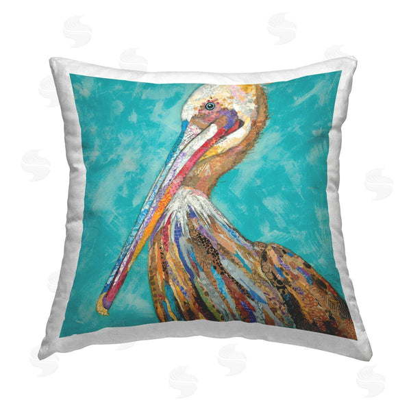 stupell industries Lisa Morales | Pelican Bird Abstract Patterns Printed Throw Pillow