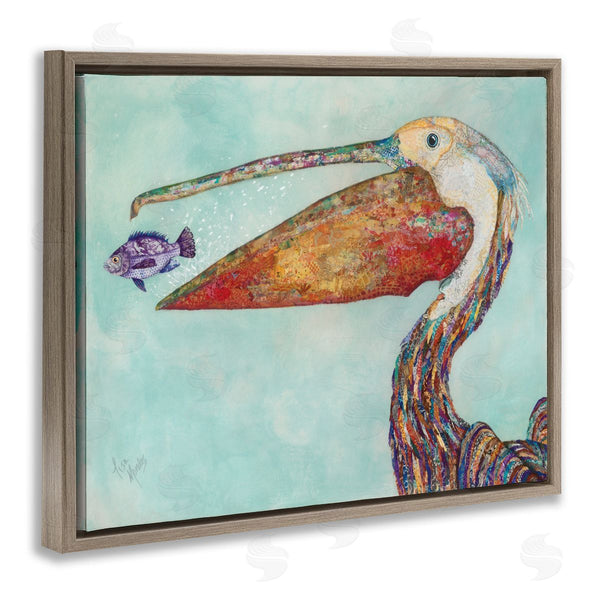 Stupell Industries Lisa Morales | Pelican With Purple Fish