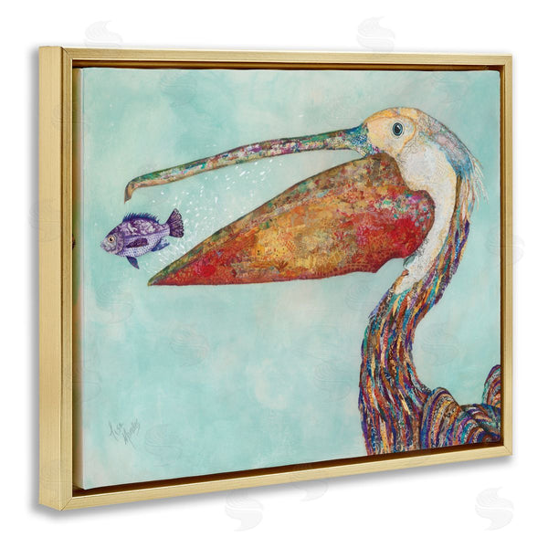 Stupell Industries Lisa Morales | Pelican With Purple Fish