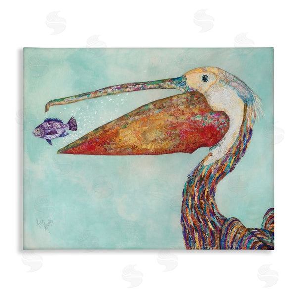 stupell industries Lisa Morales | Pelican with Purple Fish