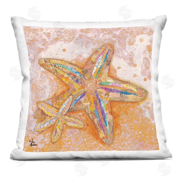 stupell industries Lisa Morales | Starfish Beach Shore Nautical Animal Printed Throw Pillow