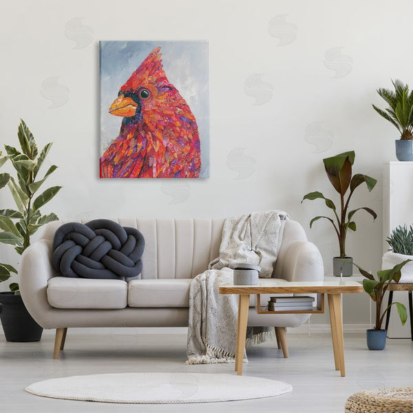 Stupell Industries Lisa Morales | The Messenger Red Cardinal Layered Collage Bird Painting Wall Art