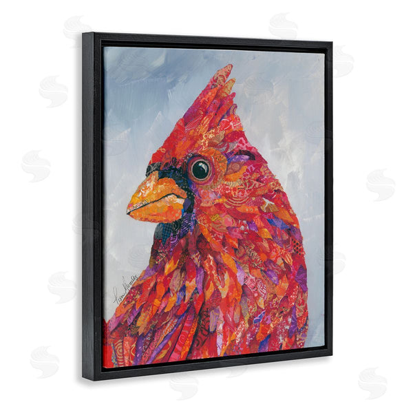 Stupell Industries Lisa Morales | The Messenger Red Cardinal Layered Collage Bird Painting Wall Art
