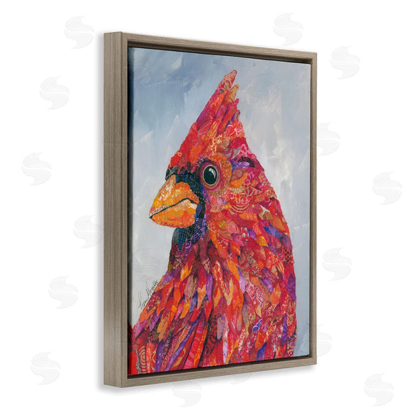 Stupell Industries Lisa Morales | The Messenger Red Cardinal Layered Collage Bird Painting Wall Art