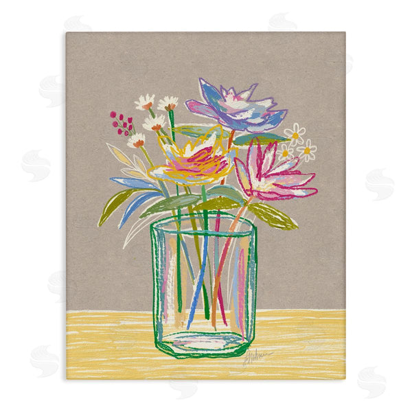 stupell industries Lisa Nohren | Abstract Outlines Flower Arrangement