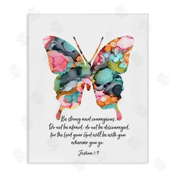 stupell industries Lisa Nohren | Be Strong Joshua 1:9 Butterfly