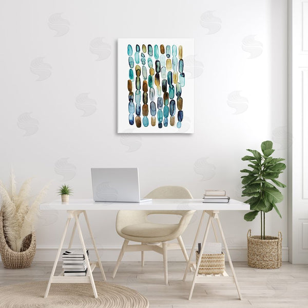 Stupell Industries Lisa Nohren | Blue Oblong Shapes Pattern Wall Art