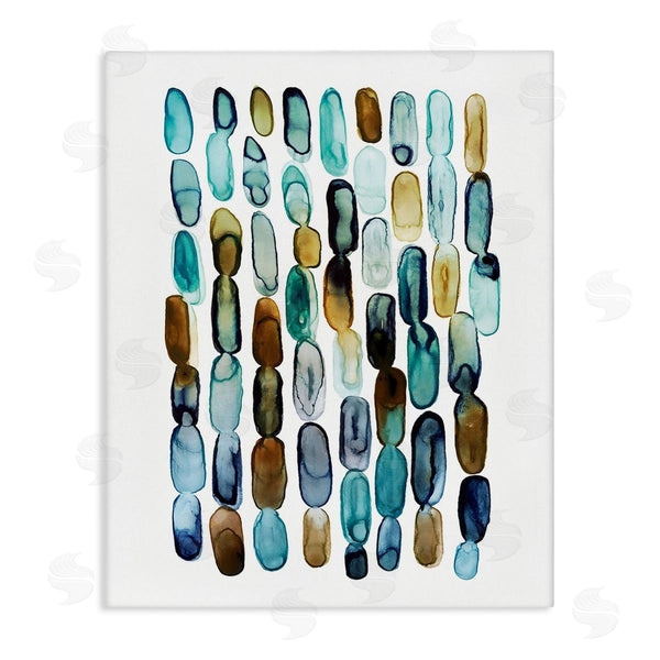 stupell industries Lisa Nohren | Blue Oblong Shapes Pattern Wall Art