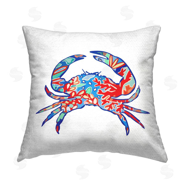 Stupell Industries Lisa Nohren | Coral Patterned Crab Printed Throw Pillow
