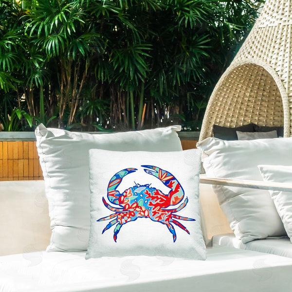 Stupell Industries Lisa Nohren | Coral Patterned Crab Printed Throw Pillow