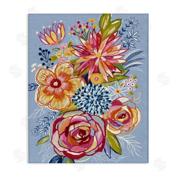 stupell industries Lisa Nohren | Flower Burst on Blue Wall Art