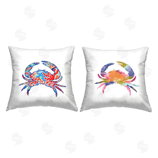 stupell industries Lisa Nohren | Modern Patterned Crabs Printed Throw Pillow Set