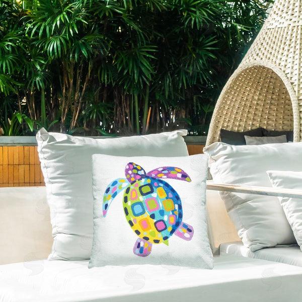Stupell Industries Lisa Nohren | Mosaic Patterned Turtle Printed Throw Pillow