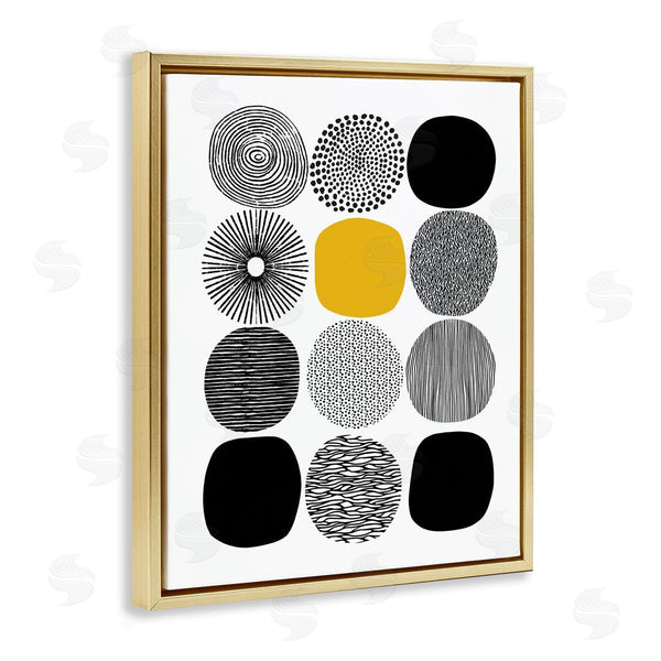 Stupell Industries Lisa Nohren | Patterned Circles Yellow Accent