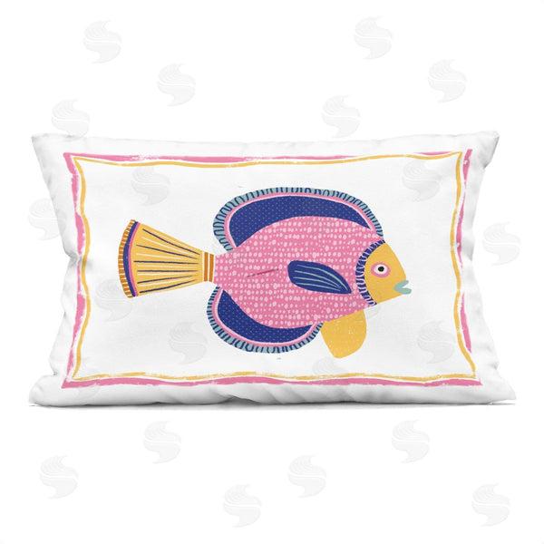 stupell industries Lisa Nohren | Pink Fish Illustration Printed Throw Pillow