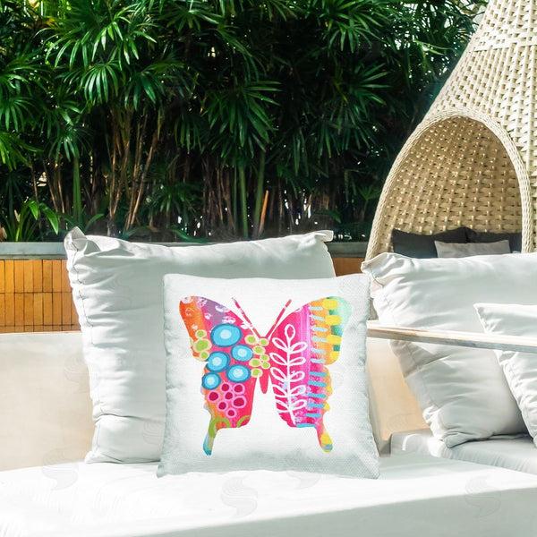 Stupell Industries Lisa Nohren | Pink Florals Butterfly Printed Throw Pillow