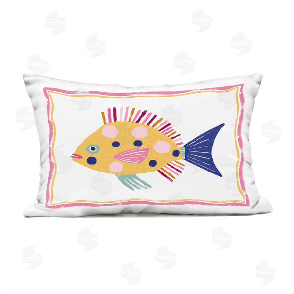 Stupell Industries Lisa Nohren | Polka Dot Fish Illustration Printed Throw Pillow