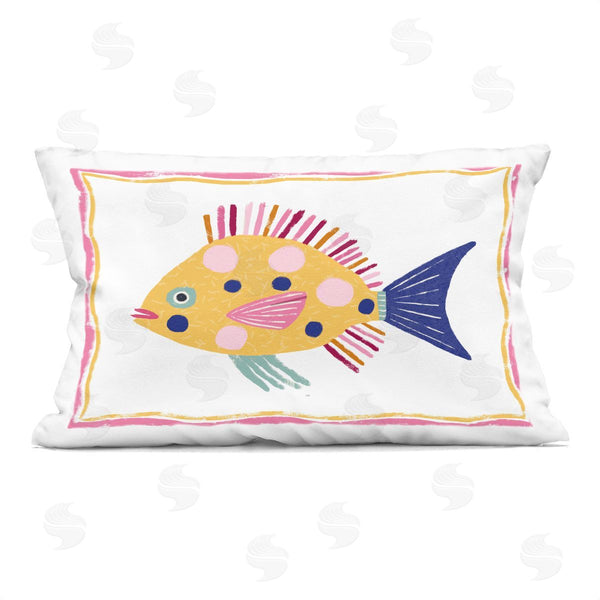 stupell industries Lisa Nohren | Polka Dot Fish Illustration Printed Throw Pillow