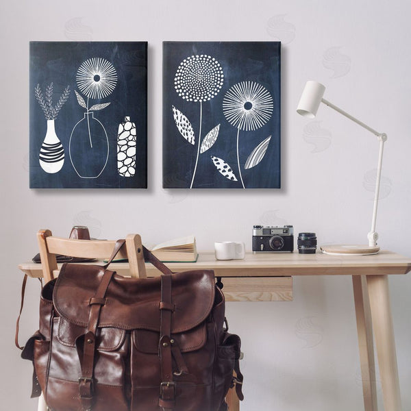 Stupell Industries Lisa Nohren | Structured Flowers On Blue Wall Art