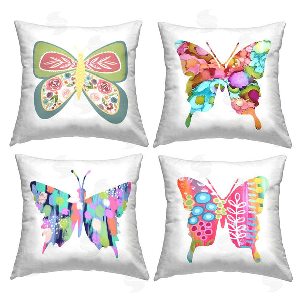 stupell industries Lisa Nohren | Vivid Pattern Butterflies Printed Throw Pillow Set